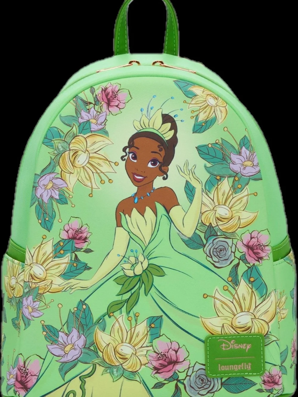 Loungefly Green Princess Tiana Floral Mini Backpack